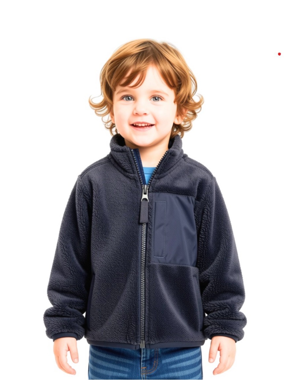 NWT!  Carter’s Kids' Dark Gray Fleece Full Zip Jacket; Teddy Bear Fleece